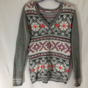 Warm long sleeve multi color sweater